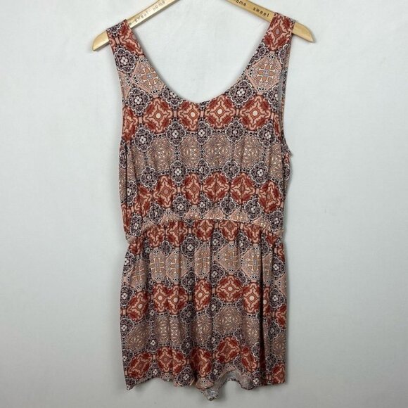 MinkPink Marrakesh Days Playsuit Romper Orange Bohemian‎ Festival Hippie Boho L - Picture 4 of 8